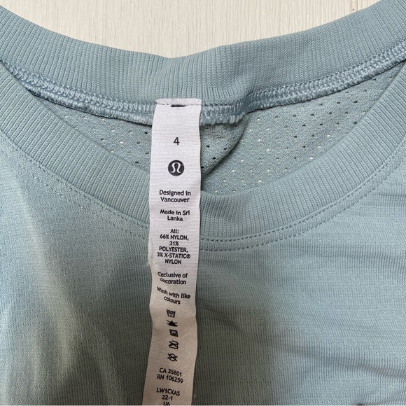 lululemon seafoam cropped train to be tank, size 4 - Picture 5 of 5